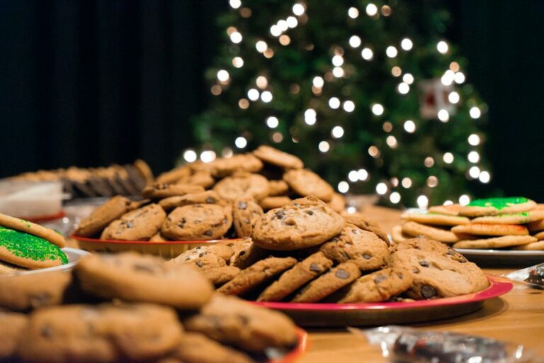 Table filled with cookies for a bake sale fundraiser
